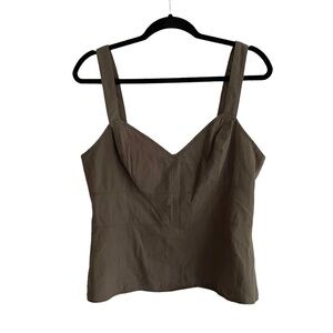 Bcbgmaxazria Sleeveless Blouse Tank Top Olive Green 12